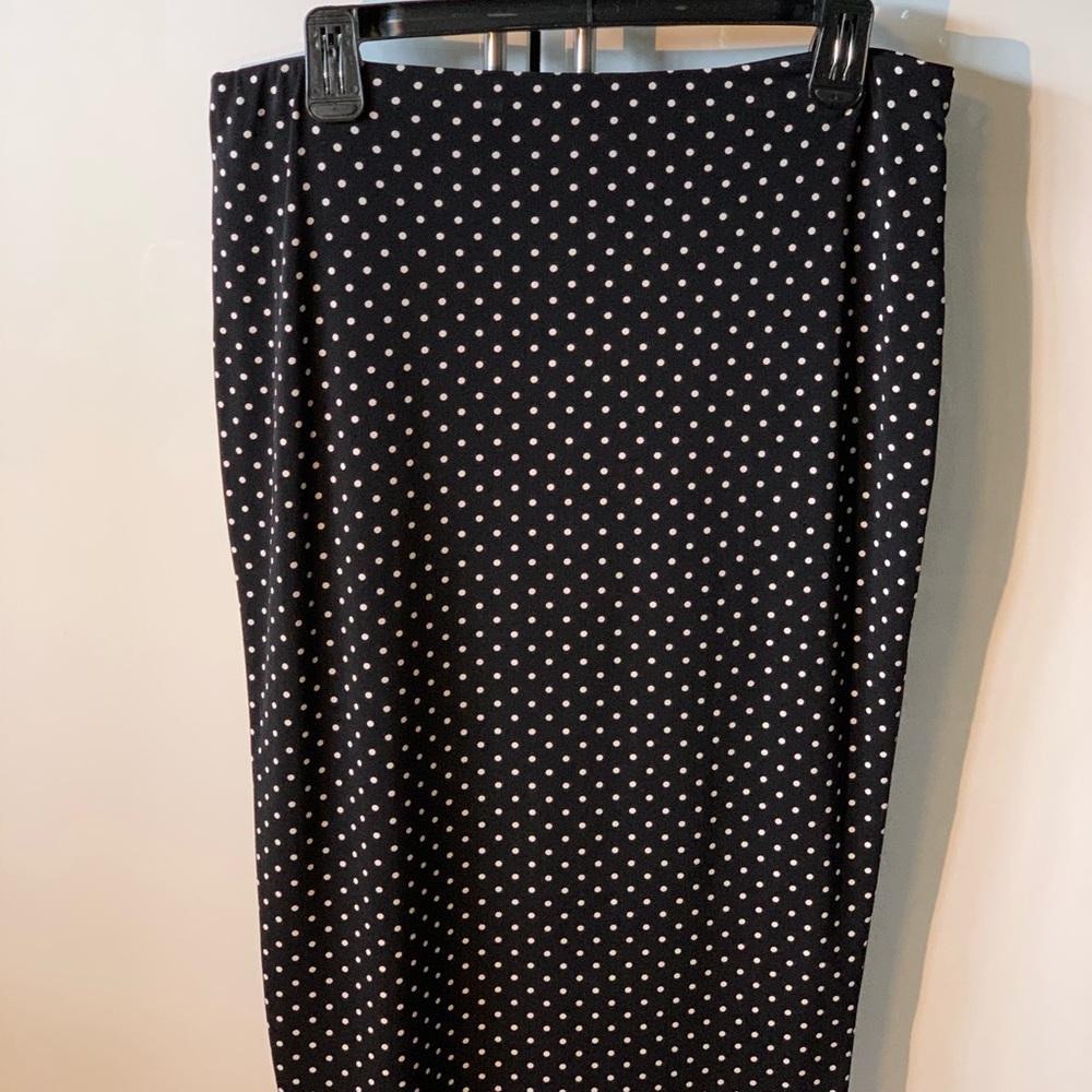 Vince Camuto polka a dot skirt black white Medium pencil fitted body con 20s M - Picture 11 of 16